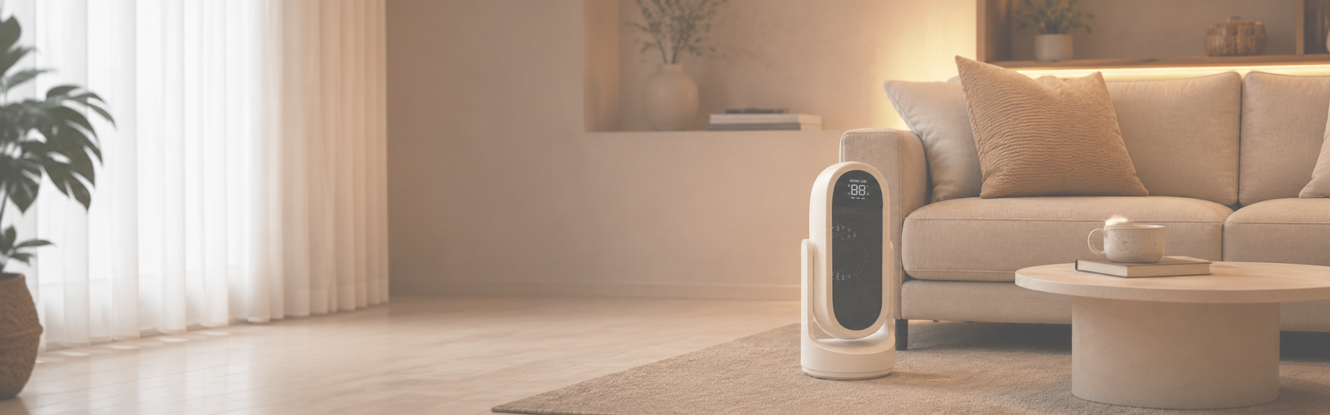 warmers banner SJ-1 Smart Fan Heater – 1000W Compact Electric Heater with Digital Display